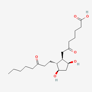 Chemical structure of 6,15-diketo-13,14-dihydro Prostaglandin F1α