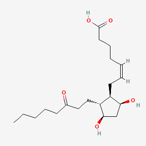 Chemical structure of 13,14-dihydro-15-keto-PGF2alpha