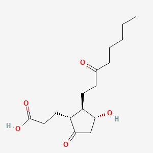 Chemical structure of 13,14-dihydro-15-keto-tetranor Prostaglandin E2