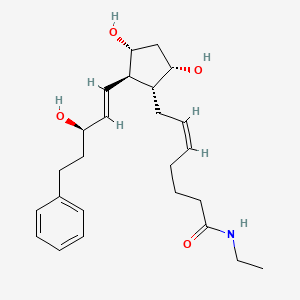 Chemical structure of 15(R)-17-phenyl trinor Prostaglandin F2α ethyl amide