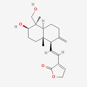 Chemical structure of 14-Deoxy-11,12-dehydroandrographolide