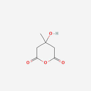 Chemical structure of 4-Hydroxy-4-methyloxane-2,6-dione
