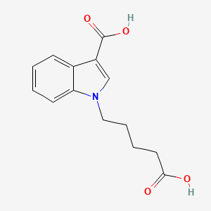 Chemical structure of 1-(4-Carboxybutyl)indole-3-carboxylic acid