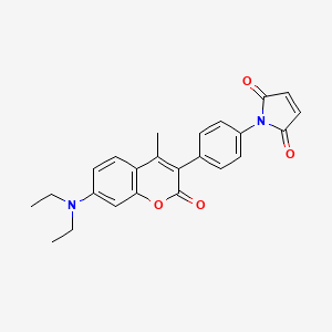 Chemical structure of 7-Diethylamino-3-(4-maleimidophenyl)-4-methylcoumarin