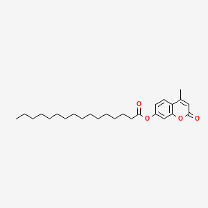Chemical structure of 4-Methylumbelliferyl Palmitate