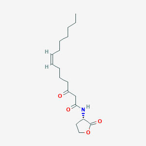 Chemical structure of N-3-oxo-tetradec-7Z-enoyl-L-Homoserine lactone