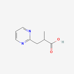 Chemical structure of 2-methyl-3-Pyrimidin-2-yl-Propionic Acid