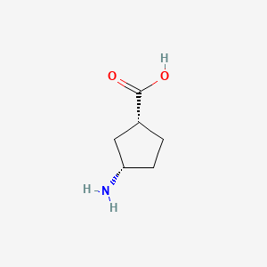 Chemical structure of (1R,3S)-3-Aminocyclopentanecarboxylic acid