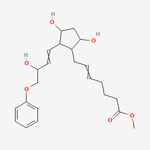 Chemical structure of 16-phenoxy tetranor Prostaglandin F2α methyl ester