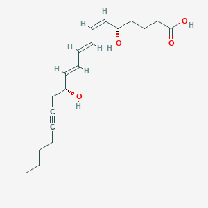 Chemical structure of 14,15-dehydro Leukotriene B4