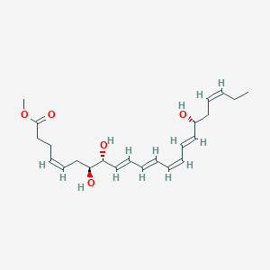 Chemical structure of 17(R)-Resolvin D1 methyl ester