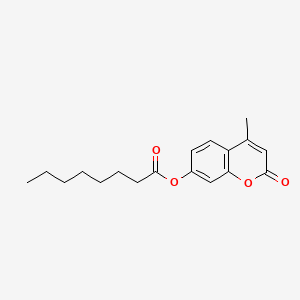 Chemical structure of 4-Methylumbelliferyl Caprylate