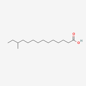 Chemical structure of 12-methyl Myristic Acid
