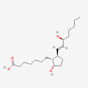 Chemical structure of 11-deoxy Prostaglandin F1α