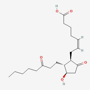 Chemical structure of 13,14-dihydro-15-keto-PGE2
