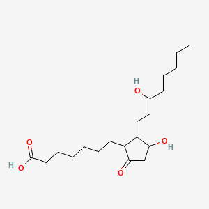 Chemical structure of 13,14-dihydro-15(R)-Prostaglandin E1