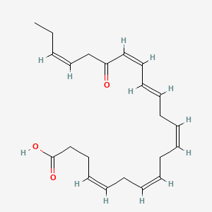 Chemical structure of 17-oxo-4(Z),7(Z),10(Z),13(Z),15(E),19(Z)-Docosahexaenoic Acid