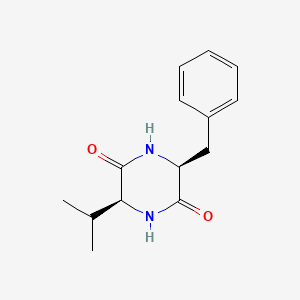 Chemical structure of Cyclo(Lphe-L-Val)
