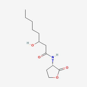 Chemical structure of N-3-hydroxyoctanoyl-L-Homoserine lactone