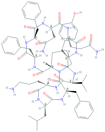Chemical structure of Tyrocidine Complex