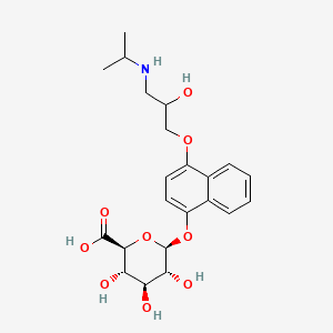 Chemical structure of (±)-4-hydroxy Propranolol β-D-Glucuronide