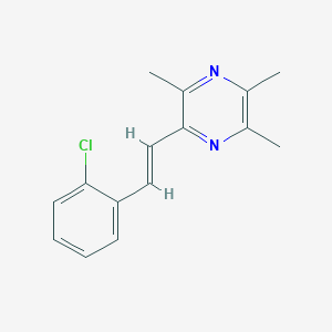 Chemical structure of (E)-2-(2-Chlorostyryl)-3,5,6-trimethylpyrazine