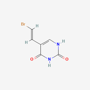 Chemical structure of (E)-5-(2-Bromovinyl)uracil