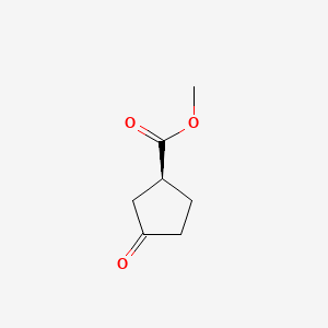 Chemical structure of methyl (1S)-3-oxocyclopentane-1-carboxylate