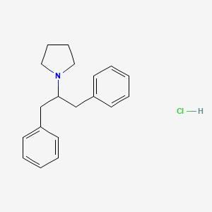Chemical structure of 1-(1,3-Diphenylpropan-2-yl)pyrrolidine hydrochloride