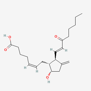 Chemical structure of 11-Deoxy-11-methylene-15-keto-PGD2