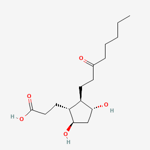 Chemical structure of 13,14-dihydro-15-keto-tetranor Prostaglandin F1β