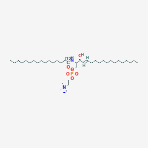 Chemical structure of 13C C16 Sphingomyelin (d18:1/16:0)