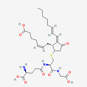 Chemical structure of 15-deoxy-δ12,14-Prostaglandin J2 Glutathione