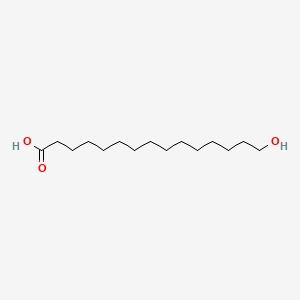 Chemical structure of 15-Hydroxypentadecanoic acid