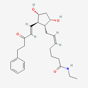 Chemical structure of 15-keto-17-phenyl trinor Prostaglandin F2α ethyl amide