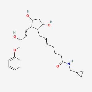 Chemical structure of 16-phenoxy tetranor Prostaglandin F2α cyclopropyl methyl amide
