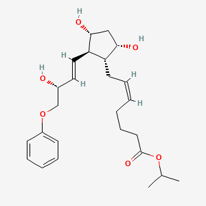 Chemical structure of 16-phenoxy tetranor Prostaglandin F2α isopropyl ester