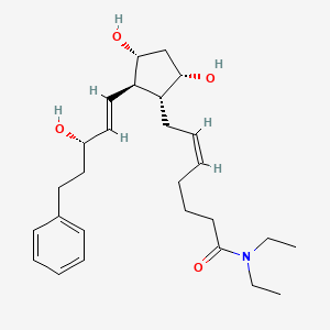 Chemical structure of 17-phenyl trinor Prostaglandin F2α diethyl amide