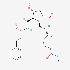 Chemical structure of 17-phenyl trinor Prostaglandin F2α methyl amide
