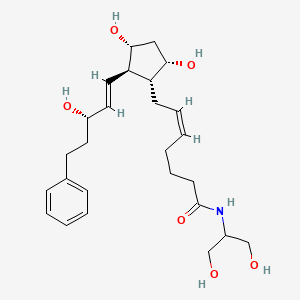 Chemical structure of 17-phenyl trinor Prostaglandin F2α serinol amide
