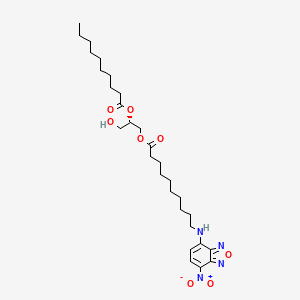 Chemical structure of 1-NBD-decanoyl-2-decanoyl-sn-Glycerol