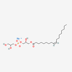 Chemical structure of 1-Oleoyl-2-hydroxy-sn-glycero-3-PG (sodium salt)
