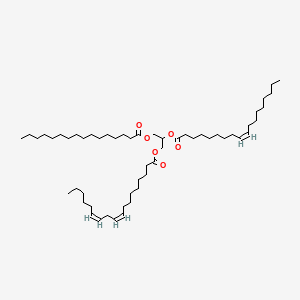 Chemical structure of 1-Palmitoyl-2-oleoyl-3-linolein