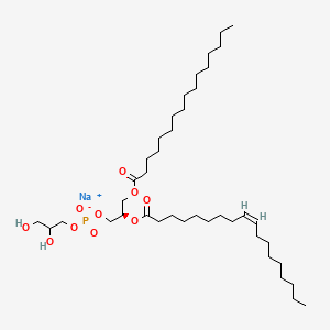 Chemical structure of 1-Palmitoyl-2-oleoyl-sn-glycero-3-PG (sodium salt)