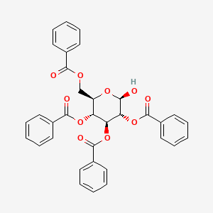 Chemical structure of 2,3,4,6-Tetra-O-benzoyl-β-D-glucopyranose