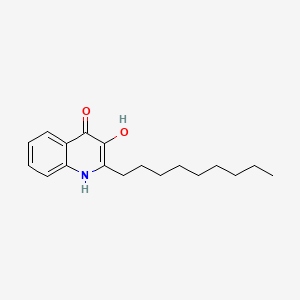 Chemical structure of 3,4-Quinolinediol, 2-nonyl-