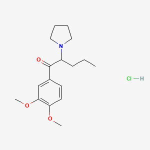 Chemical structure of 3,4-dimethoxy-α-Pyrrolidinopentiophenone (hydrochloride)