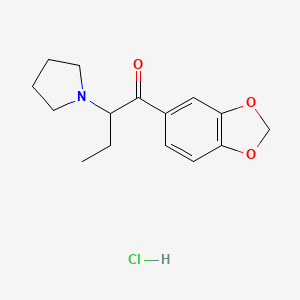 Chemical structure of 3,4-Methylenedioxy-α-Pyrrolidinobutiophenone (hydrochloride)