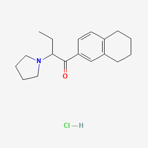 Chemical structure of 3',4'-tetramethylene-α-Pyrrolidinobutiophenone (hydrochloride)