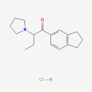Chemical structure of 3',4'-trimethylene-α-Pyrrolidinobutiophenone (hydrochloride)